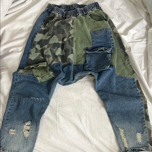 Camouflage Patchwork Jeans